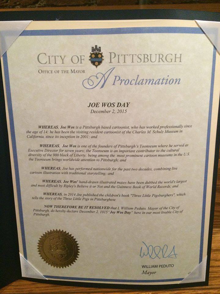 Joe Wos Day in Pittsburgh!